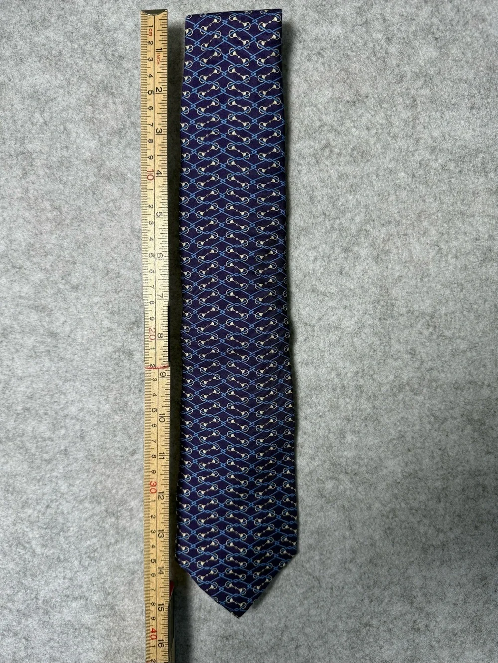 Brooks Brothers Purple 100% Silk Tie with Blue & Cream Chain Motif